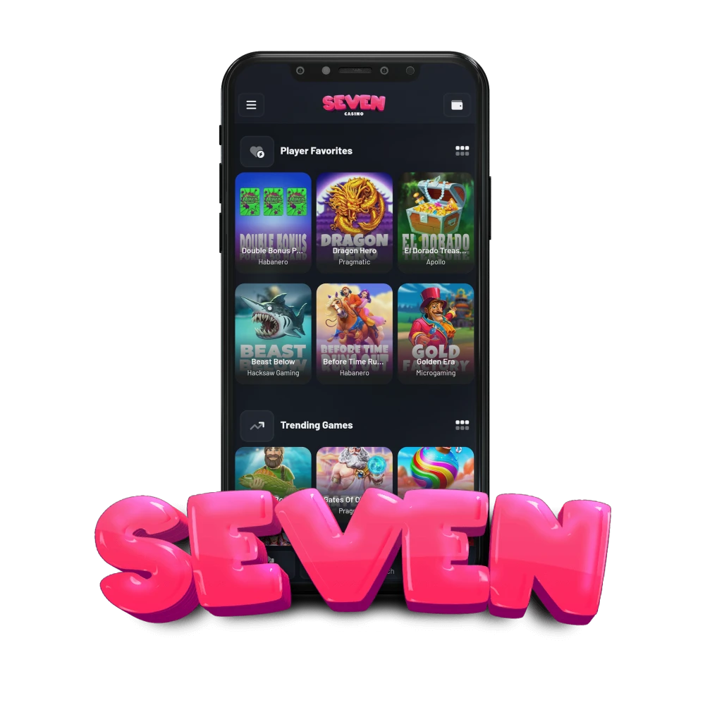 Aplicația Seven Casino și site-ul mobil pentru Android și iOS.