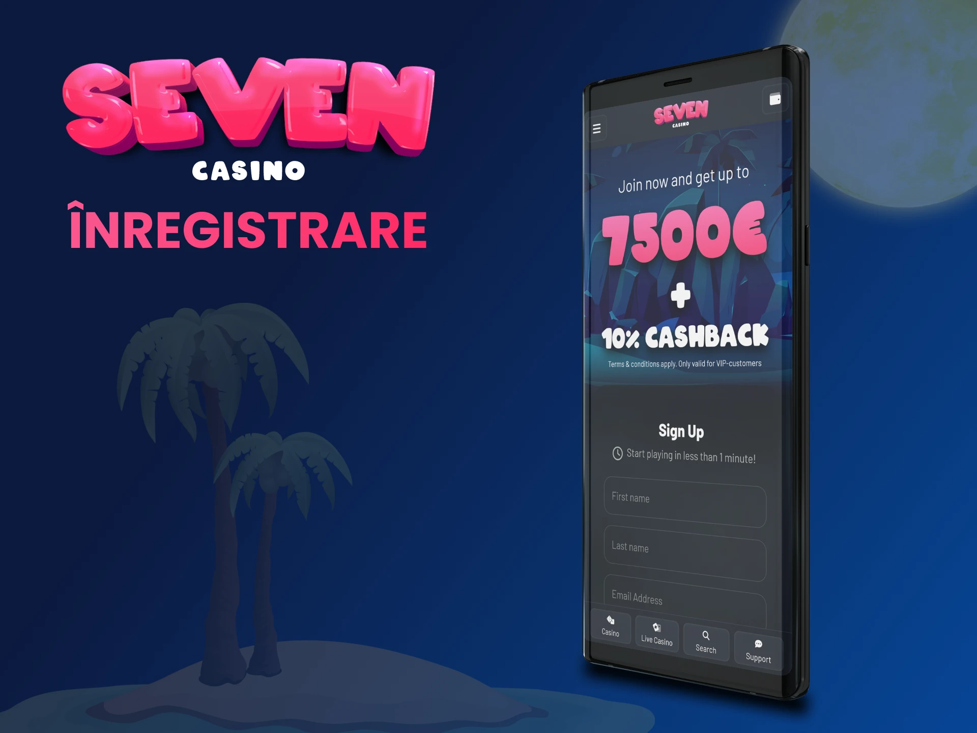 Cum este procesul de înregistrare pe aplicația Seven Casino.