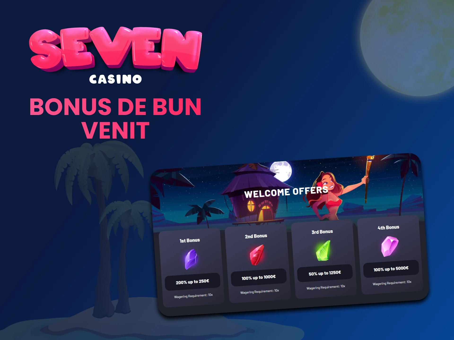 Utilizați bonusul de bun venit Seven Casino după înregistrare.