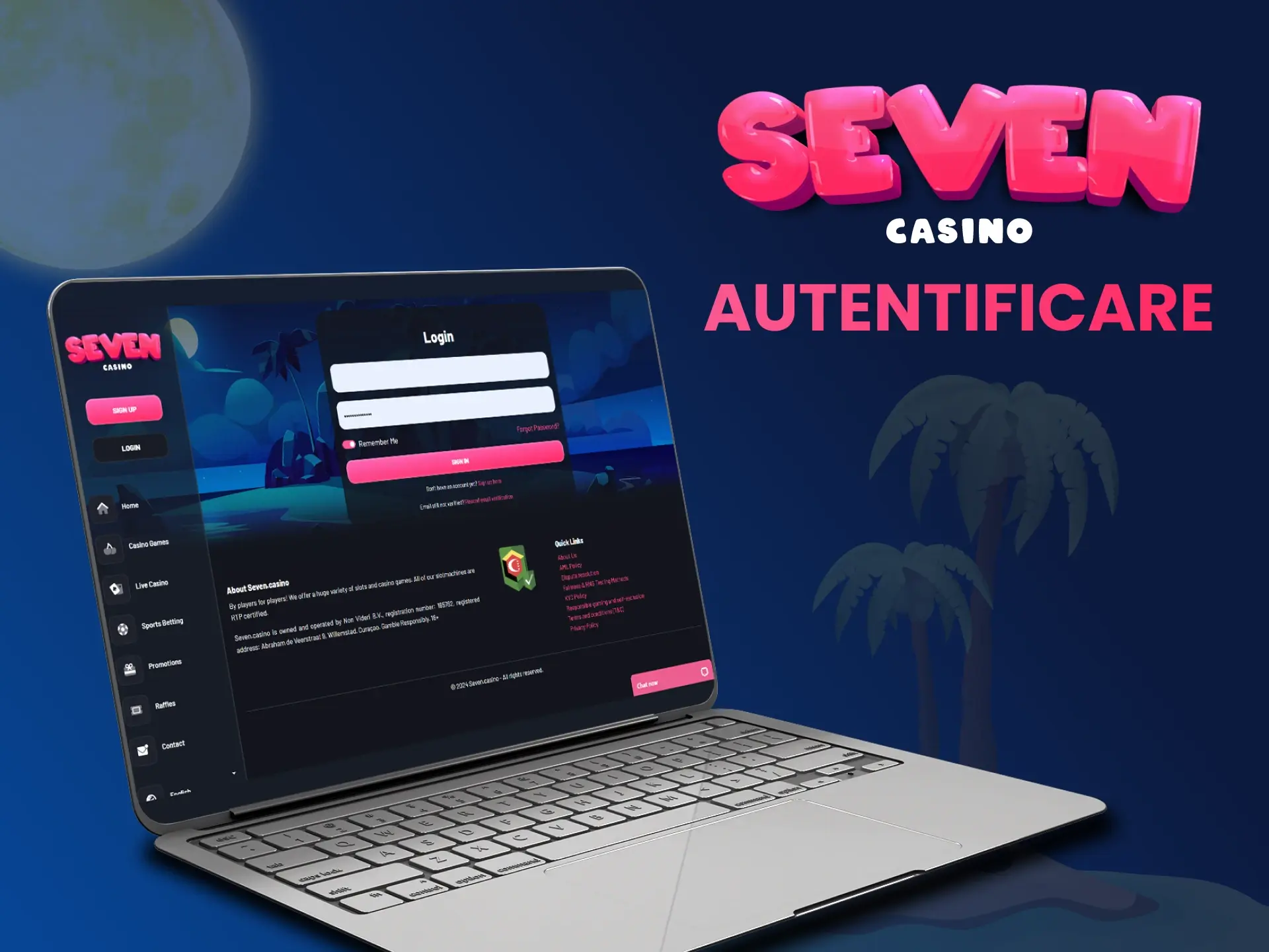 Cum să vă conectați la contul dvs. de pe site-ul Seven Casino.