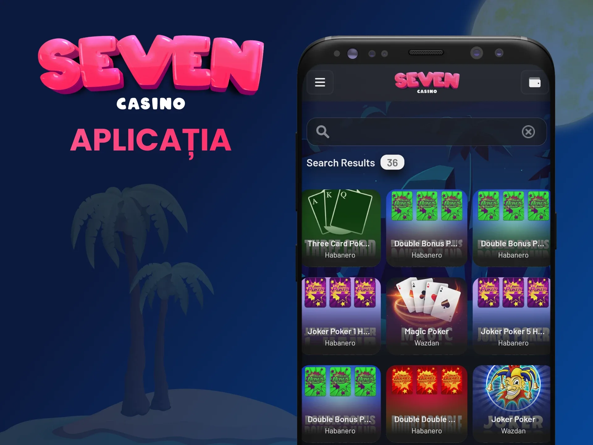 Jucați jocuri de masă prin intermediul aplicației Seven Casino.