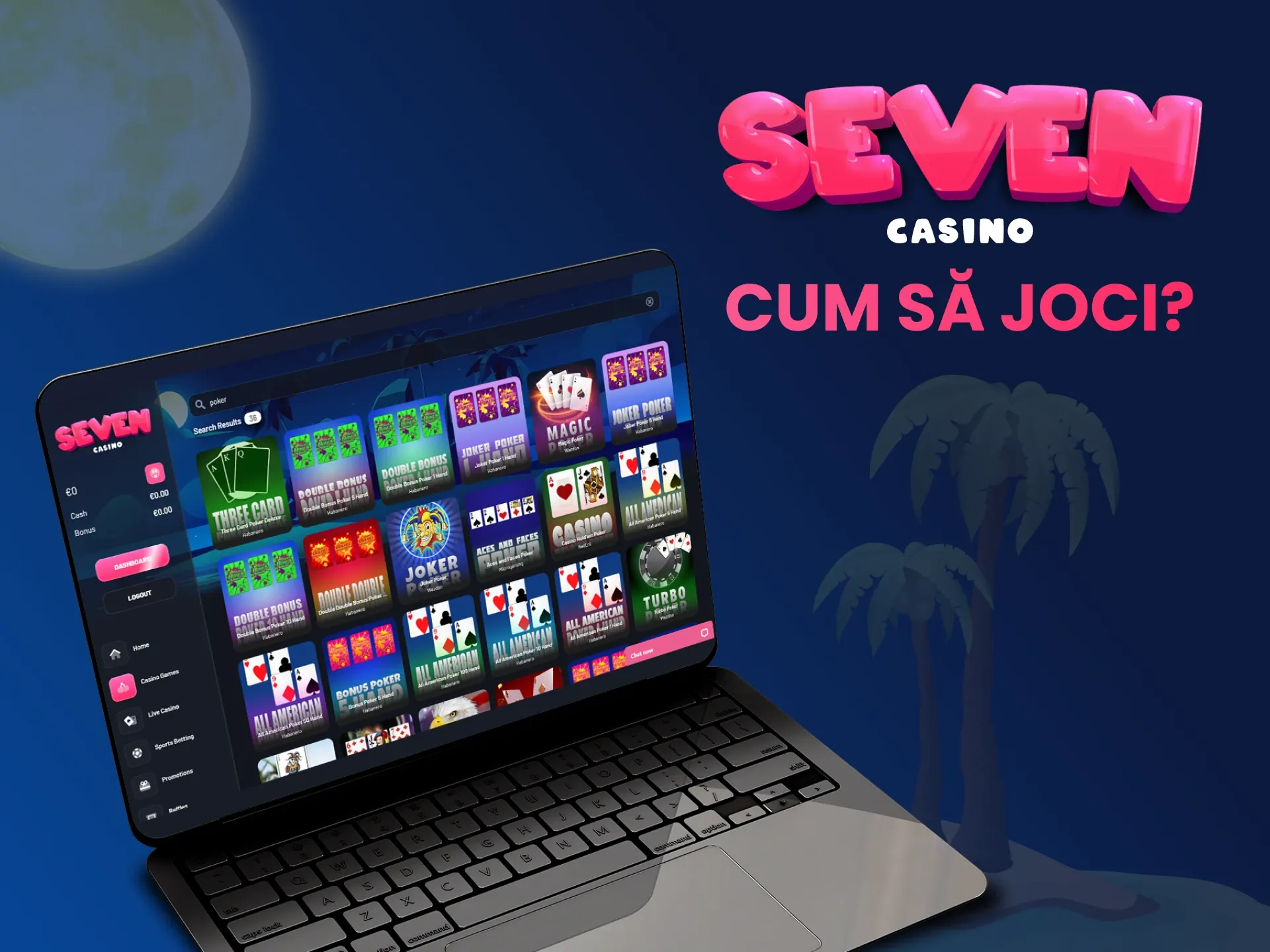 Ce trebuie să faceți pentru a juca jocuri de masă la Seven Casino.