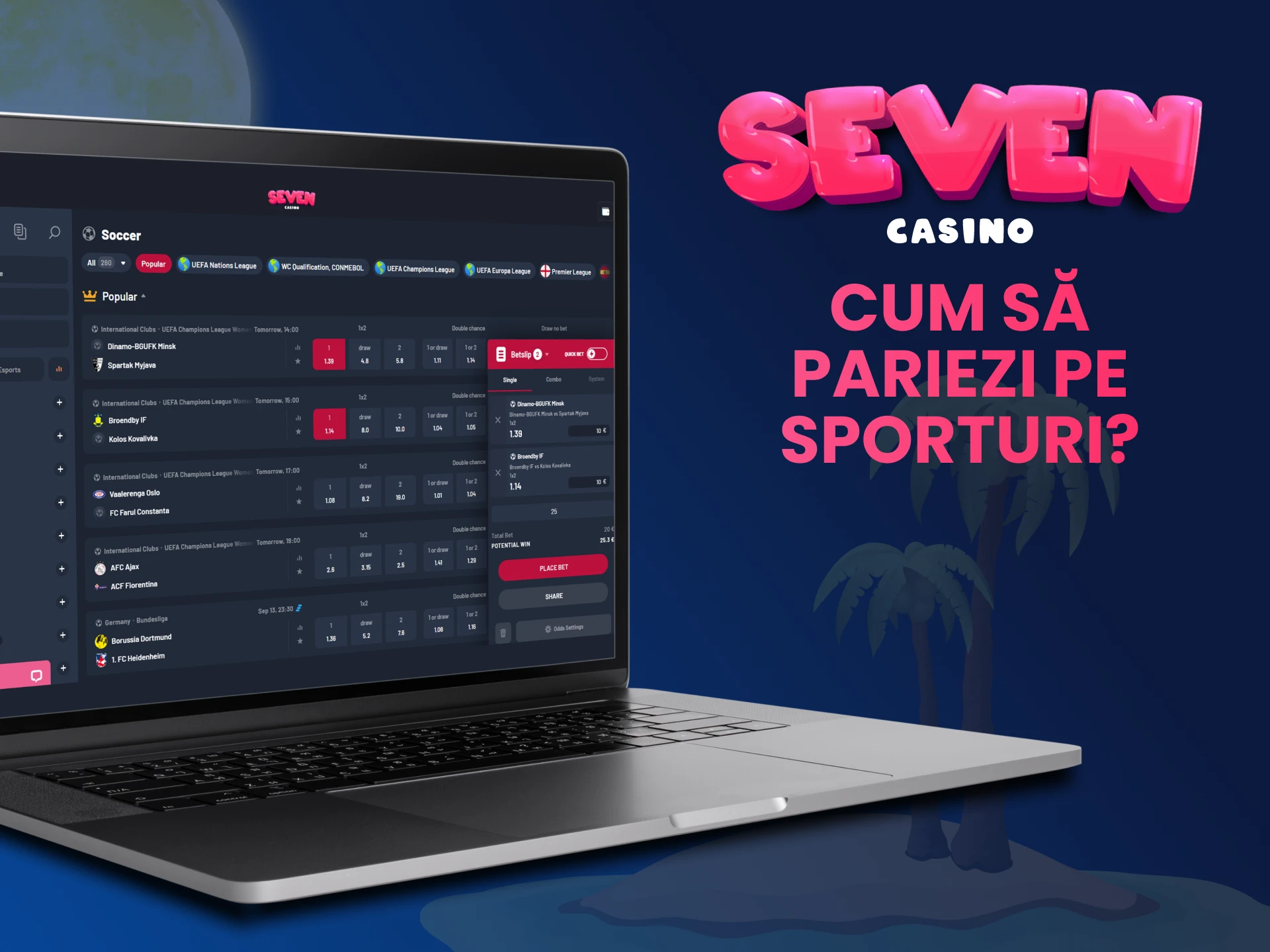 Ce trebuie să faceți pentru a paria pe sport la Seven Casino.