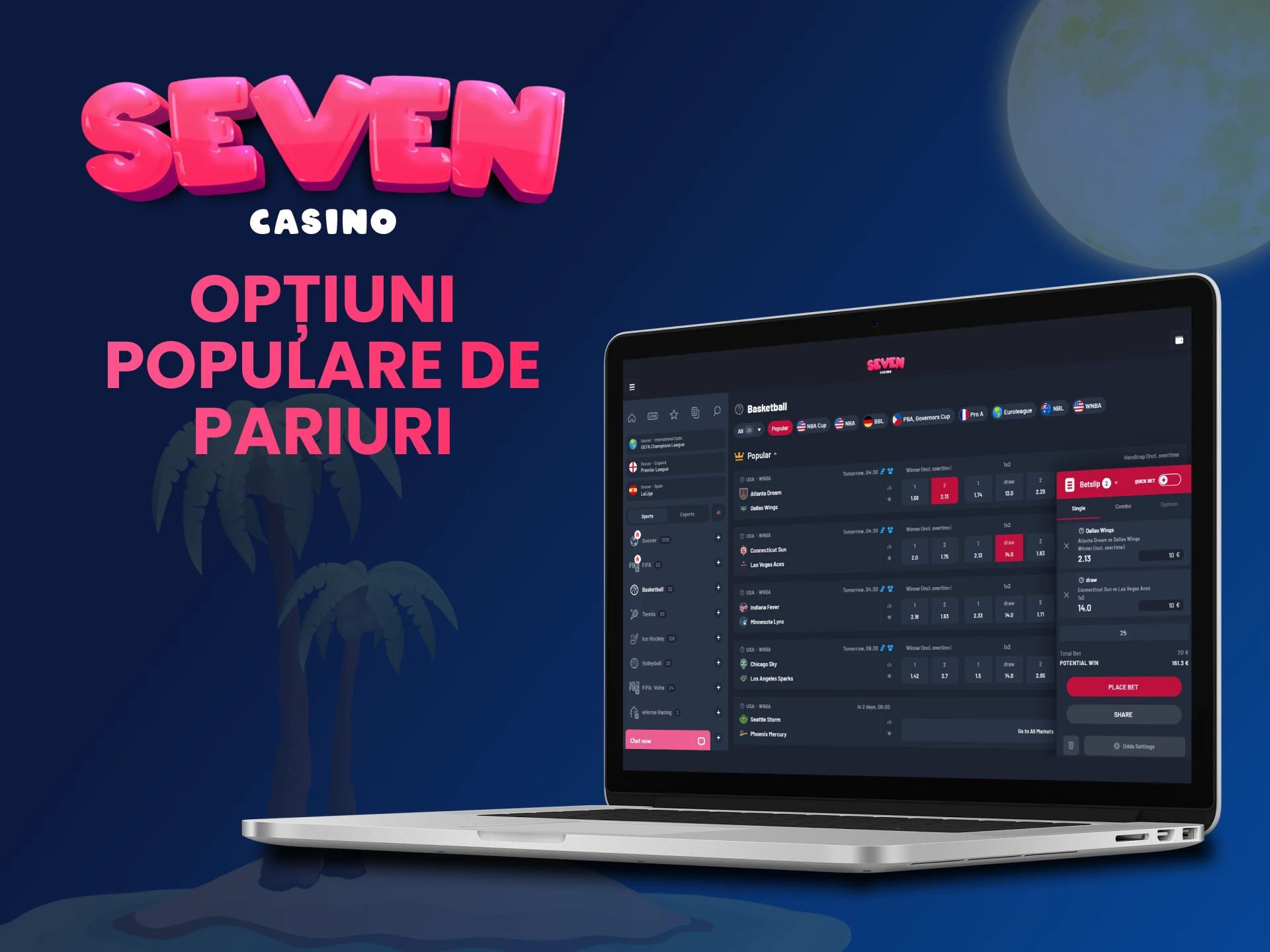 Alege opțiunea de pariere care se potrivește cel mai bine nevoilor tale la Seven Casino.