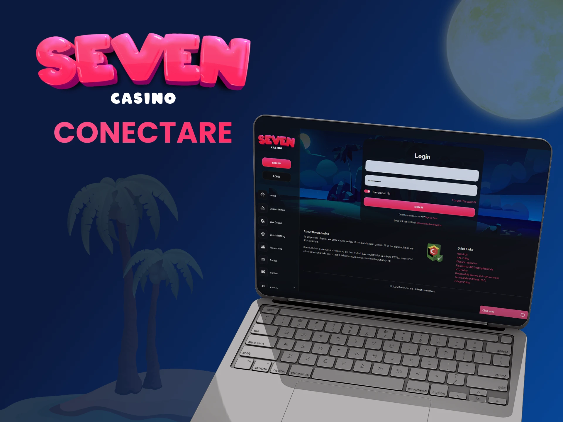 Cum să vă conectați la contul Seven Casino.