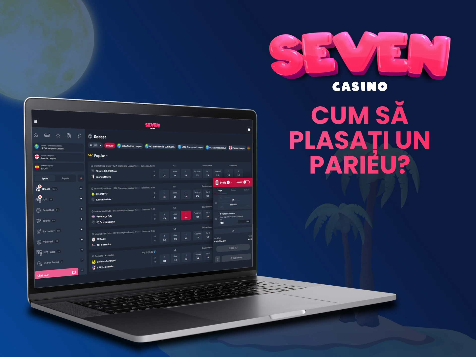 Un ghid despre cum să plasați un pariu pe site-ul Seven Casino.