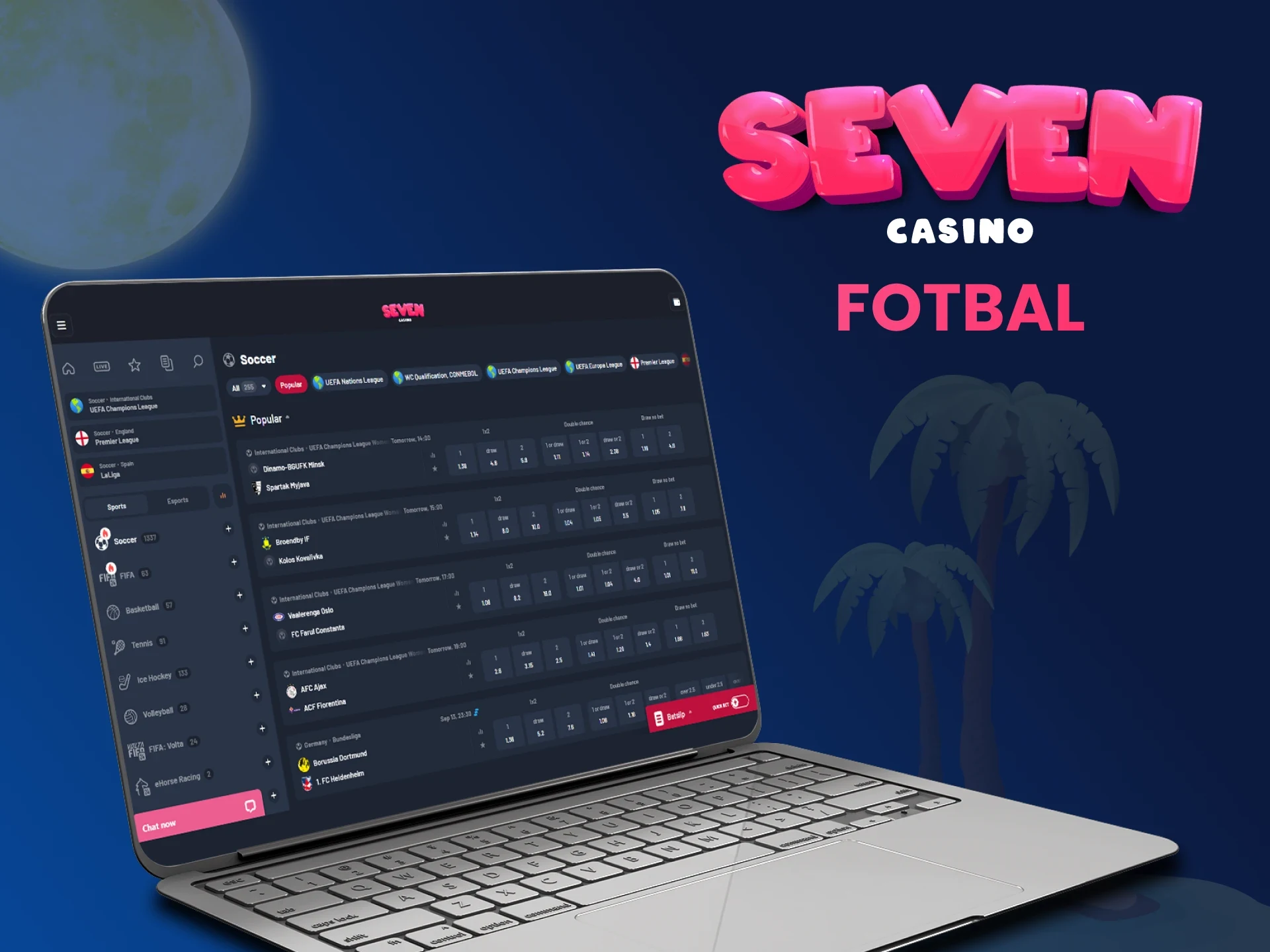 Pariați pe meciurile de fotbal cu Seven Casino.