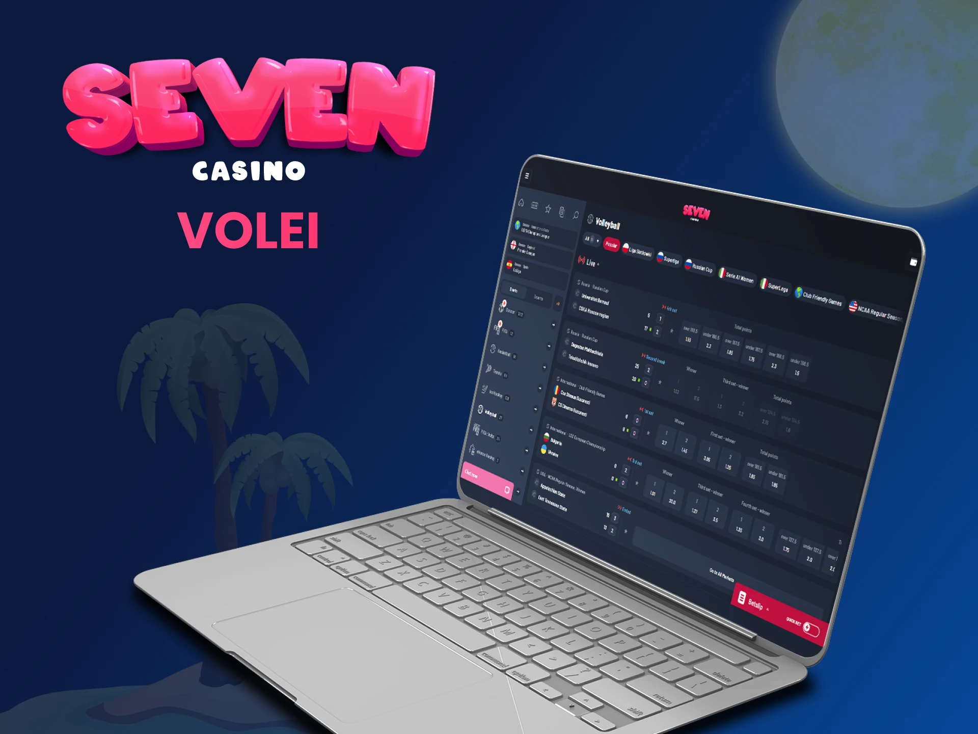 Pentru pariuri pe volei, alegeți site-ul Seven Casino.